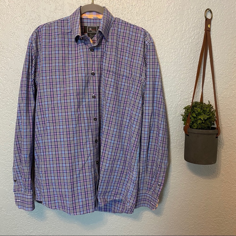MEN’S JOHN RANDALL PLAID BUTTON UP SHIRT {M}